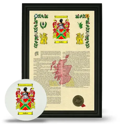 Andras Framed Armorial History and Mouse Pad - Black
