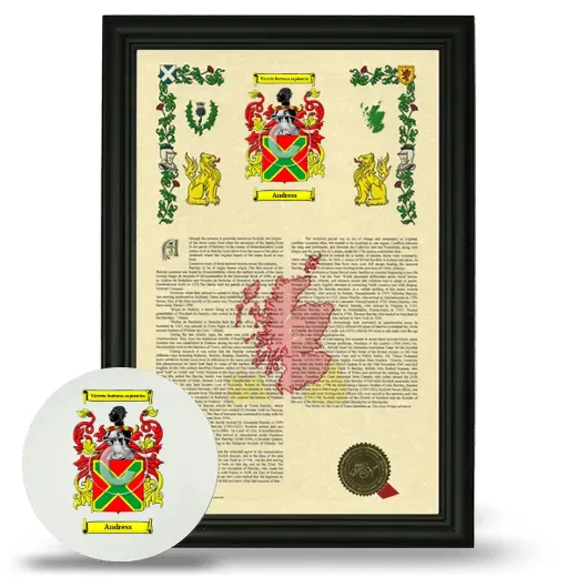 Andress Framed Armorial History and Mouse Pad - Black