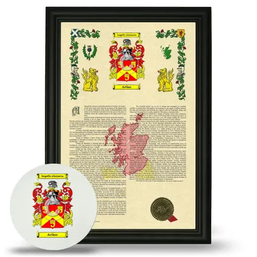 Arthur Framed Armorial History and Mouse Pad - Black