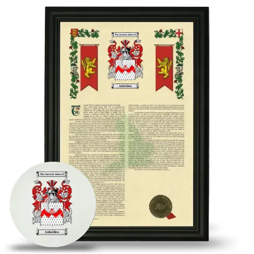 Ashelden Framed Armorial History and Mouse Pad - Black