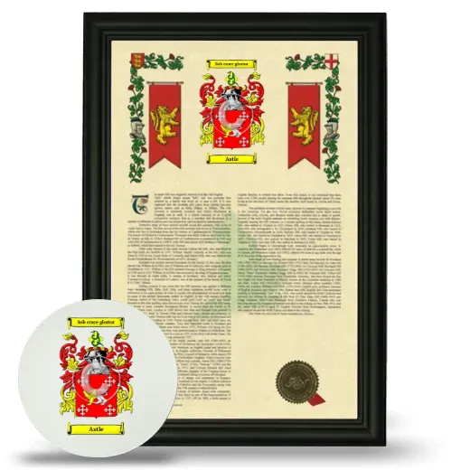 Astle Framed Armorial History and Mouse Pad - Black