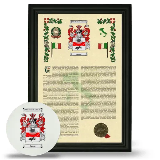 Augst Framed Armorial History and Mouse Pad - Black