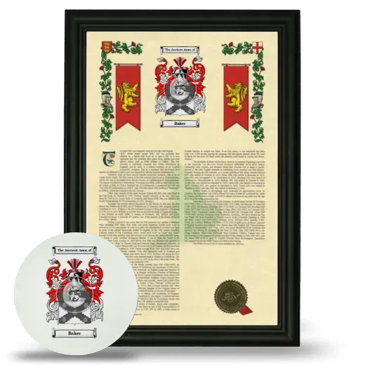 Baker Framed Armorial History and Mouse Pad - Black
