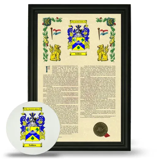 Bakken Framed Armorial History and Mouse Pad - Black