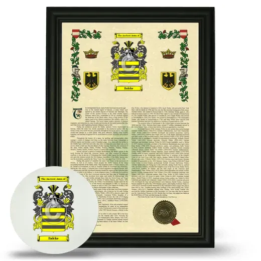Balcke Framed Armorial History and Mouse Pad - Black