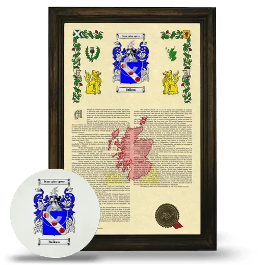 Balkan Framed Armorial History and Mouse Pad - Brown