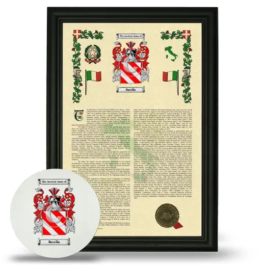 Barella Framed Armorial History and Mouse Pad - Black