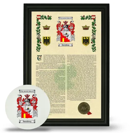 Barenburg Framed Armorial History and Mouse Pad - Black