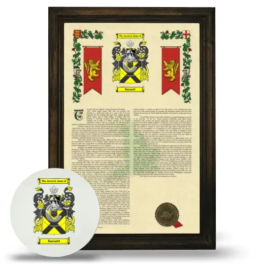 Barnett Framed Armorial History and Mouse Pad - Brown