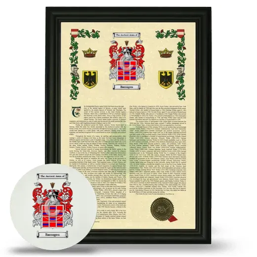 Barragen Framed Armorial History and Mouse Pad - Black