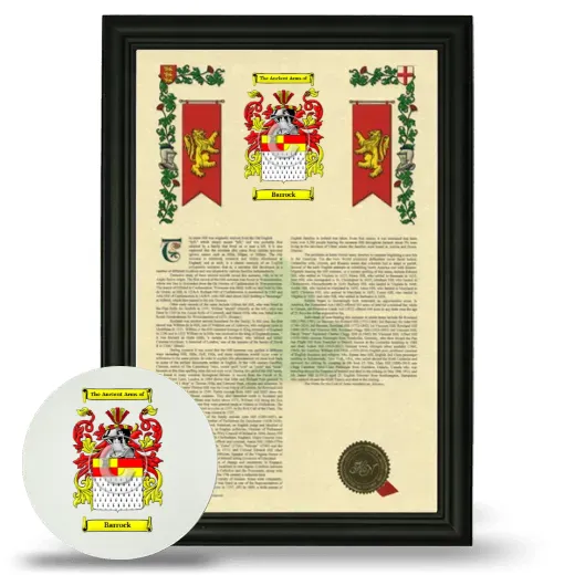 Barrock Framed Armorial History and Mouse Pad - Black