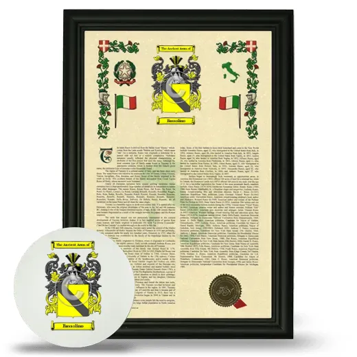 Bassolino Framed Armorial History and Mouse Pad - Black