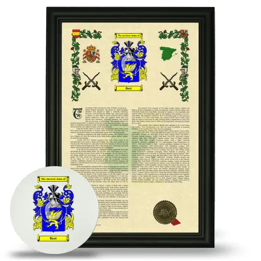 Bast Framed Armorial History and Mouse Pad - Black