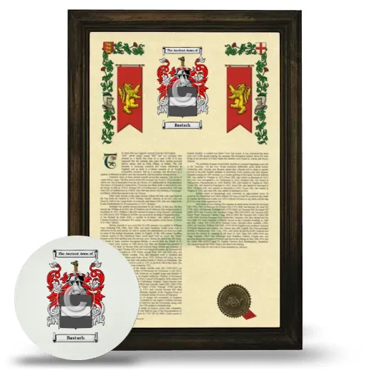 Bastach Framed Armorial History and Mouse Pad - Brown