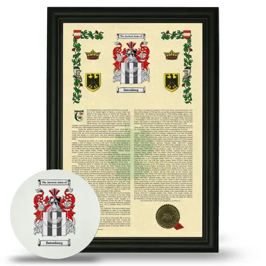 Batenburg Framed Armorial History and Mouse Pad - Black