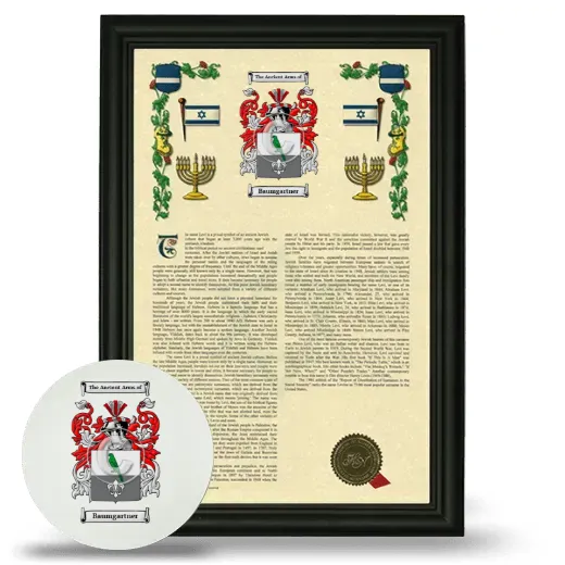 Baumgartner Framed Armorial History and Mouse Pad - Black