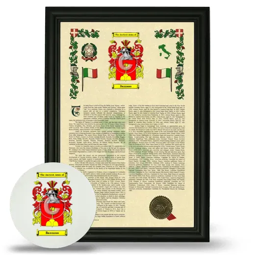 Bazzano Framed Armorial History and Mouse Pad - Black