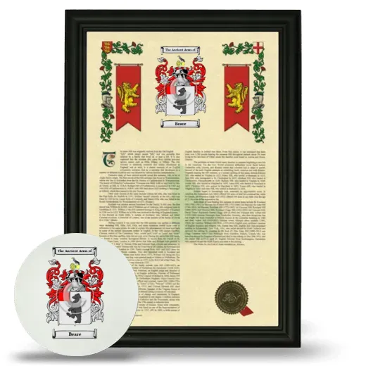 Beare Framed Armorial History and Mouse Pad - Black