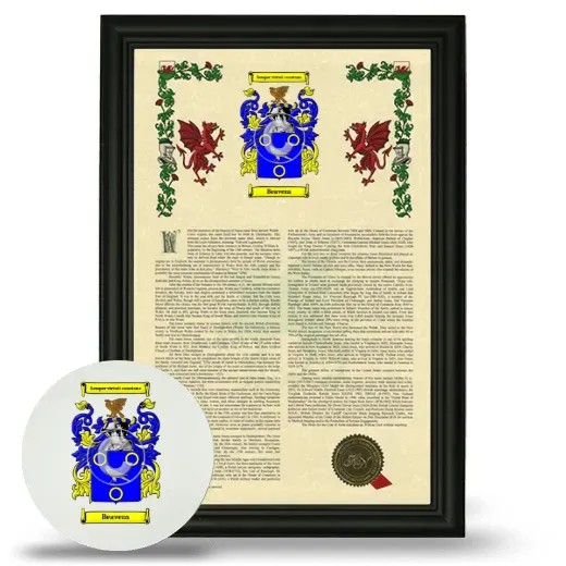 Beavens Framed Armorial History and Mouse Pad - Black