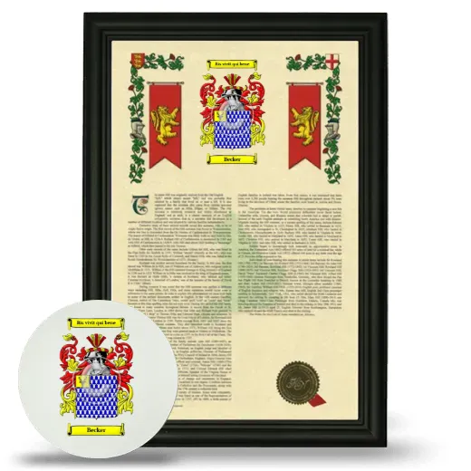 Becker Framed Armorial History and Mouse Pad - Black