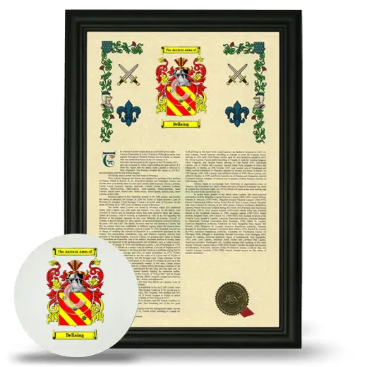 Bellaing Framed Armorial History and Mouse Pad - Black