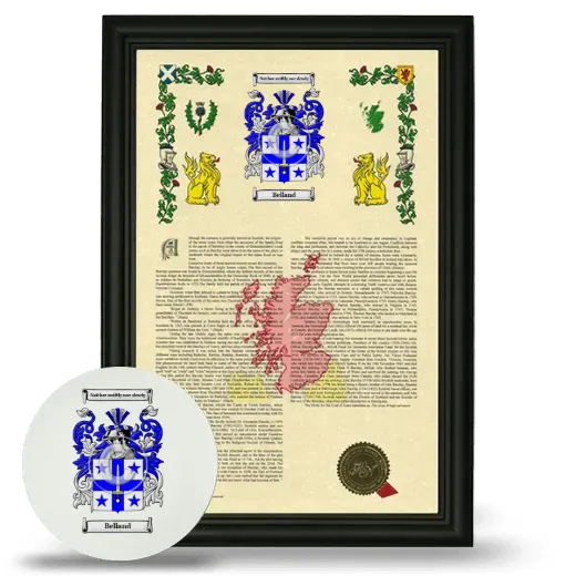 Belland Framed Armorial History and Mouse Pad - Black