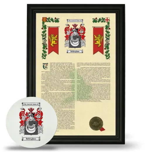 Bellesghan Framed Armorial History and Mouse Pad - Black