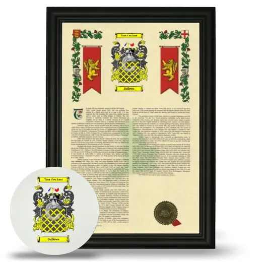 Bellews Framed Armorial History and Mouse Pad - Black