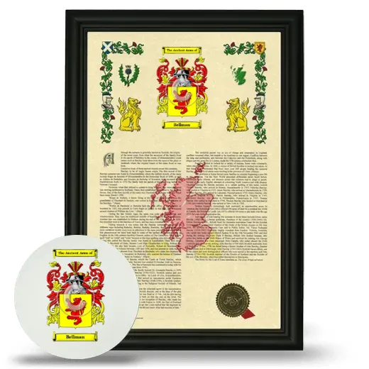 Bellman Framed Armorial History and Mouse Pad - Black