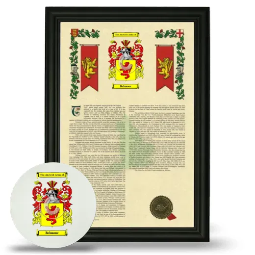 Belmour Framed Armorial History and Mouse Pad - Black