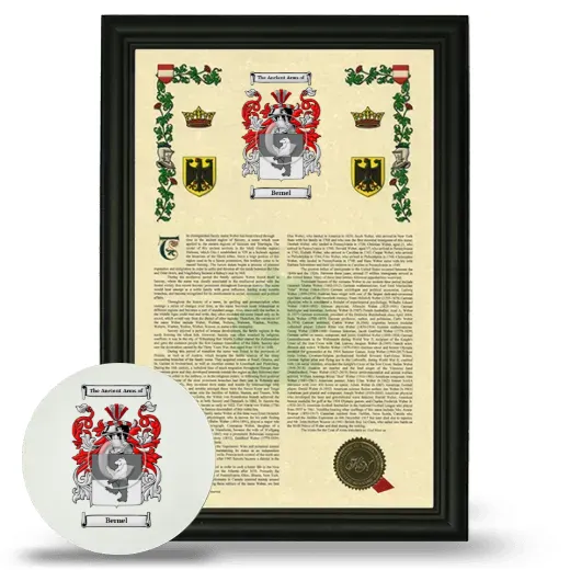 Bernel Framed Armorial History and Mouse Pad - Black