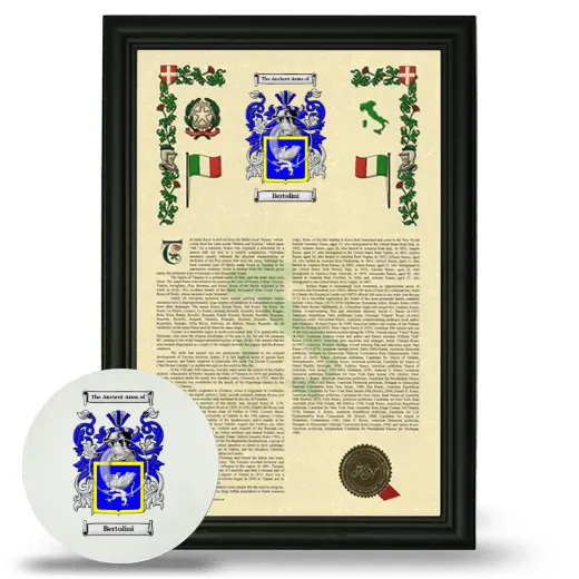 Bertolini Framed Armorial History and Mouse Pad - Black