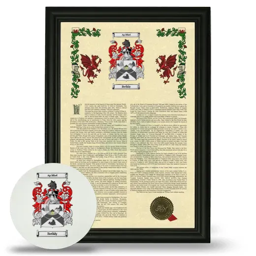 Bethly Framed Armorial History and Mouse Pad - Black