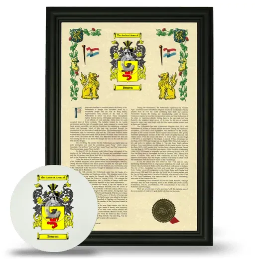 Beuren Framed Armorial History and Mouse Pad - Black