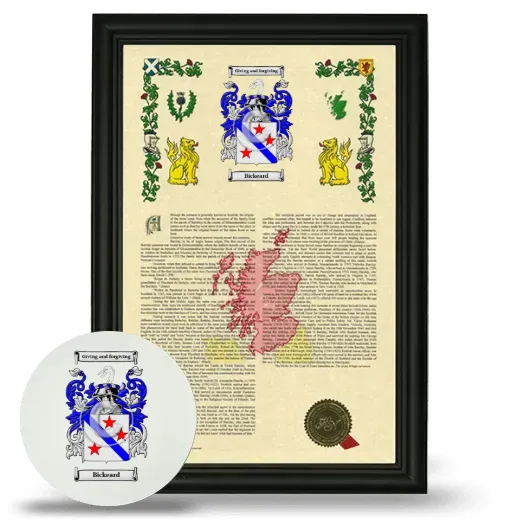 Bickeard Framed Armorial History and Mouse Pad - Black