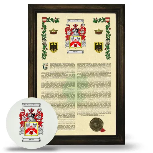 Bisch Framed Armorial History and Mouse Pad - Brown