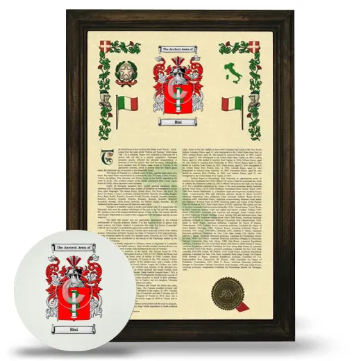 Bisi Framed Armorial History and Mouse Pad - Brown