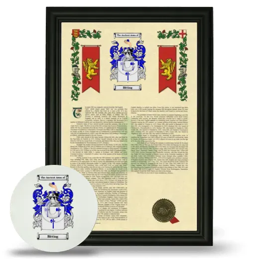 Bitting Framed Armorial History and Mouse Pad - Black