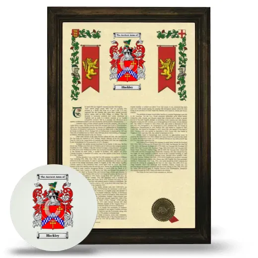 Blackley Framed Armorial History and Mouse Pad - Brown