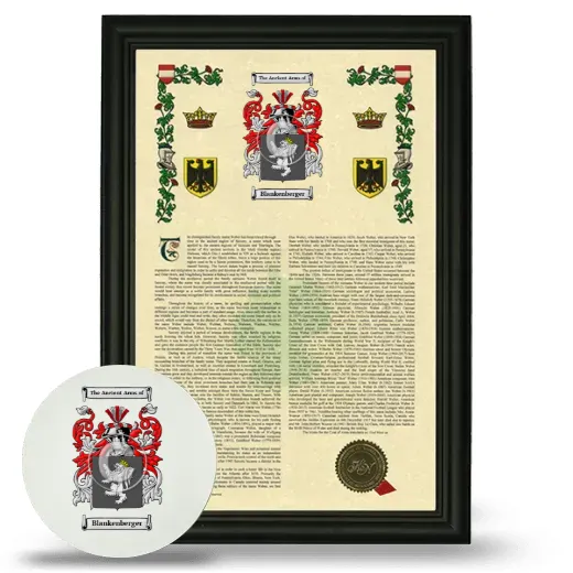 Blankenberger Framed Armorial History and Mouse Pad - Black