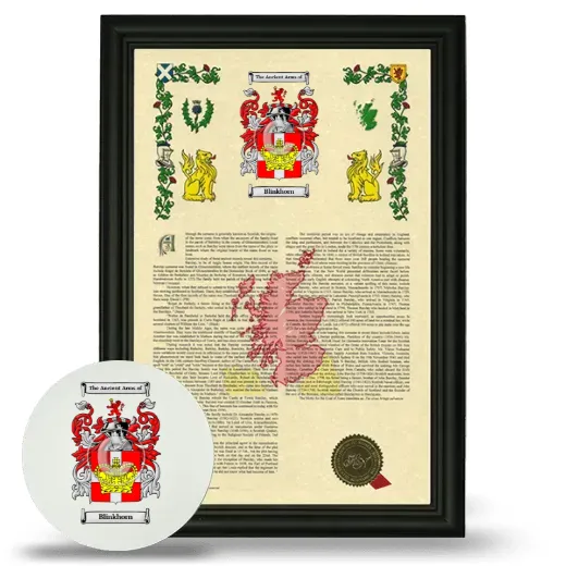 Blinkhorn Framed Armorial History and Mouse Pad - Black