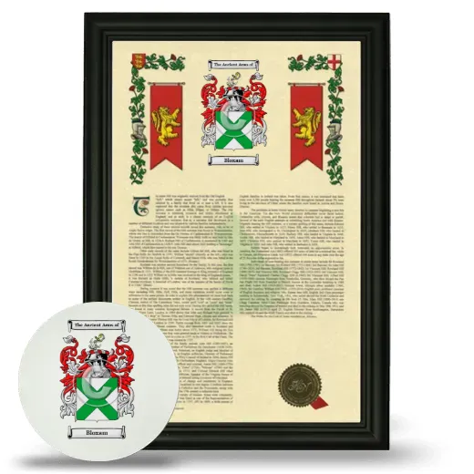 Bloxam Framed Armorial History and Mouse Pad - Black