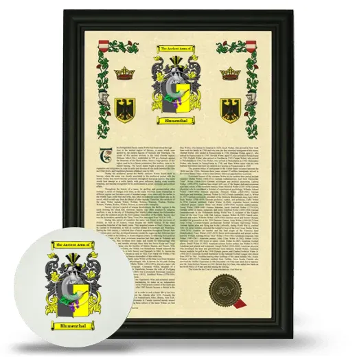 Blumenthal Framed Armorial History and Mouse Pad - Black
