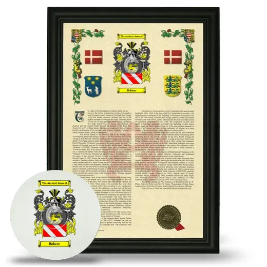 Bohrer Framed Armorial History and Mouse Pad - Black