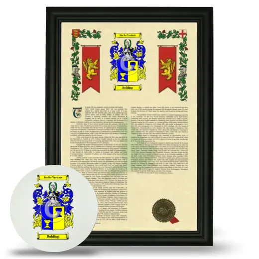 Bolding Framed Armorial History and Mouse Pad - Black