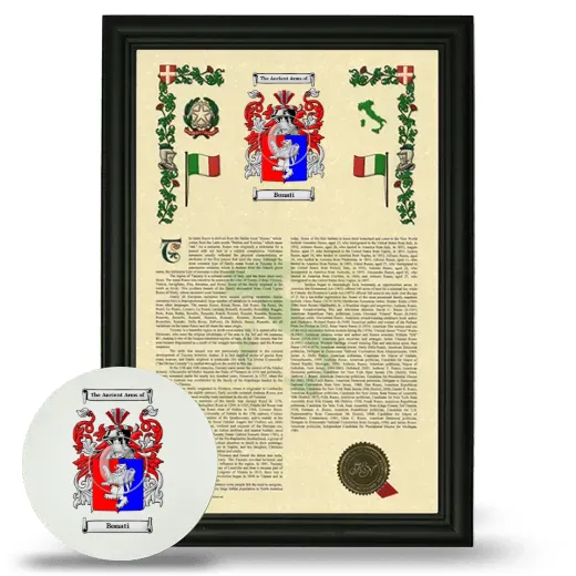 Bonati Framed Armorial History and Mouse Pad - Black