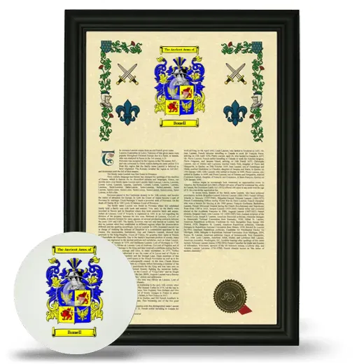 Bonell Framed Armorial History and Mouse Pad - Black