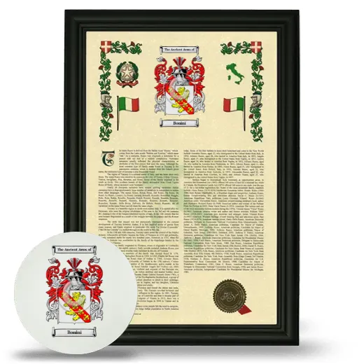 Bonini Framed Armorial History and Mouse Pad - Black