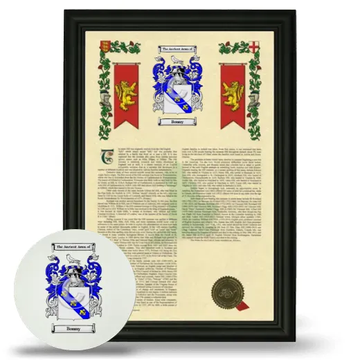 Bonny Framed Armorial History and Mouse Pad - Black