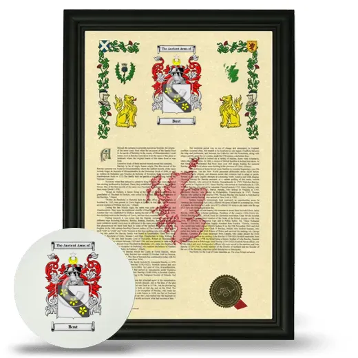 Bost Framed Armorial History and Mouse Pad - Black